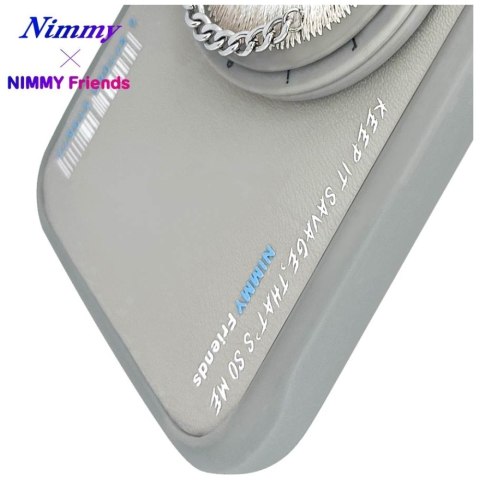 Etui Nimmy Glasses Cool Cat MagSafe do iPhone 16 szary