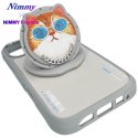 Etui Nimmy Glasses Cool Cat MagSafe do iPhone 16 szary