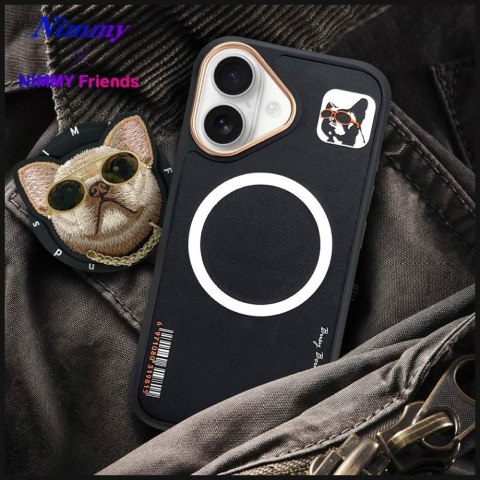 Etui Nimmy Glasses Cool Dog MagSafe do iPhone 16 czarny