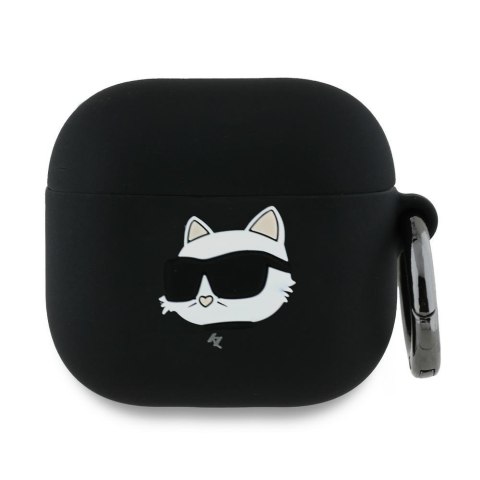 Karl Lagerfeld KLA4RUNCHK AirPods 4 cover czarny/black Silicone Choupette Head 3D
