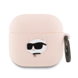 Karl Lagerfeld KLA4RUNCHP AirPods 4 cover różowy/pink Silicone Choupette Head 3D