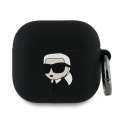 Karl Lagerfeld KLA4RUNIKK AirPods 4 cover czarny/black Silicone Karl Head 3D