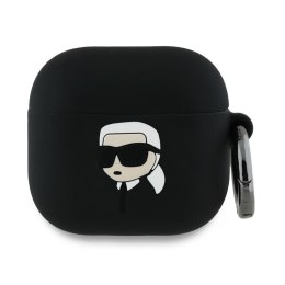 Karl Lagerfeld KLA4RUNIKK AirPods 4 cover czarny/black Silicone Karl Head 3D