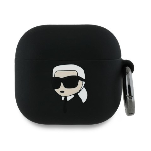 Karl Lagerfeld KLA4RUNIKK AirPods 4 cover czarny/black Silicone Karl Head 3D