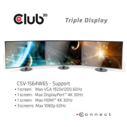 CLUB3D CSV-1564W65 stacja dokująca Dokujący USB 3.2 Gen 1 (3.1 Gen 1) Type-C Czarny