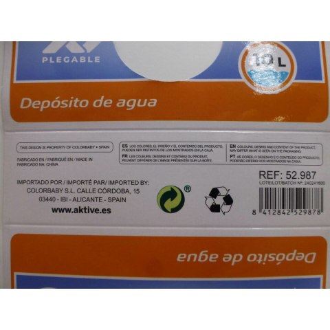 Butelka wody Aktive Polietylen 10 L 22 x 26 x 22 cm (12 Sztuk)