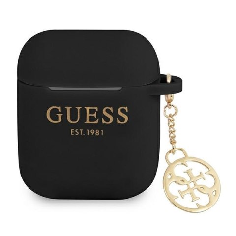 Guess GUA2LSC4EK AirPods 1/2 coverczarny/black Silicone Charm 4G Collection
