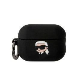 Karl Lagerfeld KLAP2RUNIKK AirPods Pro 2 (2022/2023) cover czarny/black Silicone Karl Head 3D