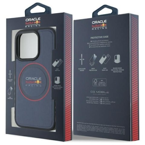 Red Bull RBHMP15X24PUILVR iPhone 15 Pro Max 6.7" hardcase granatowy/navy Leather Red Ring MagSafe