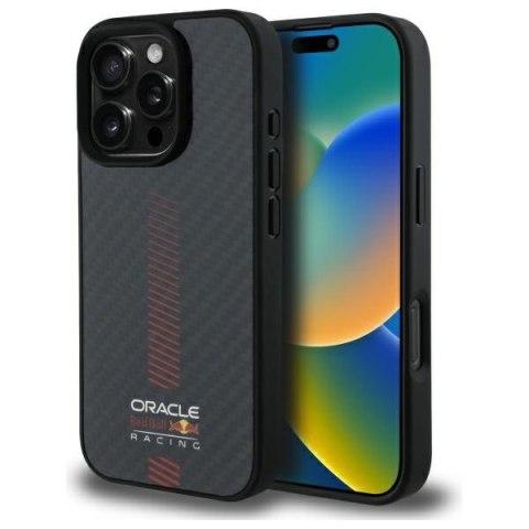 Red Bull RBHMP16L24CFGSMK iPhone 16 Pro 6.3" hardcase czarny/black Carbon Fiber Power Bar MagSafe