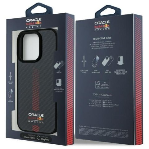 Red Bull RBHMP16L24CFGSMK iPhone 16 Pro 6.3" hardcase czarny/black Carbon Fiber Power Bar MagSafe