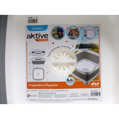 Zlewozmywak Aktive Składany 8,5 L Kemping 30,5 x 20 x 30 cm 6 Sztuk