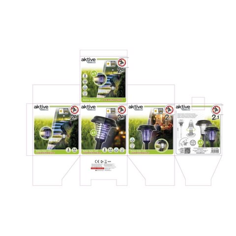 Palik ogrodowy solarny Aktive polipropylen 14 x 42 x 14 cm (4 Sztuk)