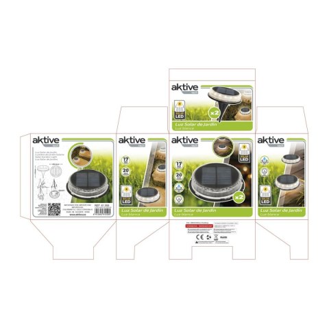 Zestaw solarnych palików ogrodowych Aktive 2 Części Plastikowy 12 x 13,5 x 12 cm (6 Sztuk)