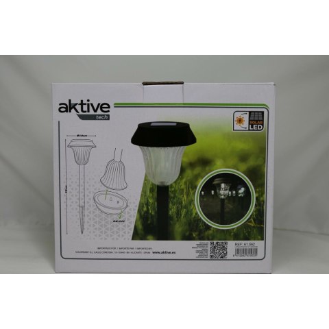 Zestaw solarnych palików ogrodowych Aktive 6 Części Stal nierdzewna Plastikowy 10 x 38 x 10 cm (4 Sztuk)