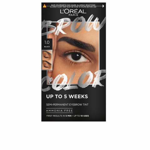 Cień do brwi L'Oreal Make Up BROW COLOR Nº 1.0 Black Nº 1.0-Black Półtrwały 4 Części