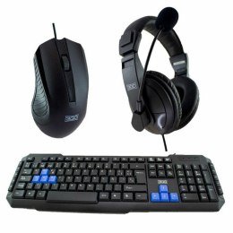 Pakiet Gaming 3GO COMBODRILEH2 Czarny Wielokolorowy Qwerty Hiszpańska