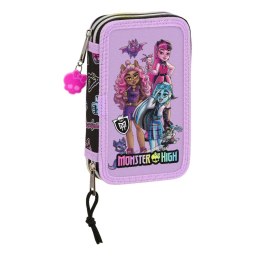 Piórnik Podwójny Monster High Creep Czarny 12.5 x 19.5 x 4 cm (28 Części)