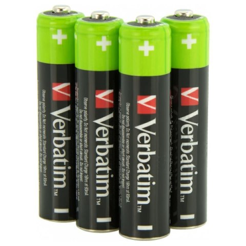 Verbatim Akumulator NiMH AAA 950mAh Premium HR03 4szt czarny/black 49514