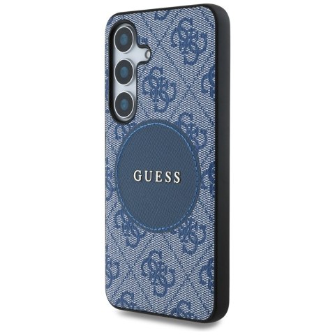 Etui Guess 4G Round Patch Classic Logo MagSafe do Samsung Galaxy S25+ niebieski