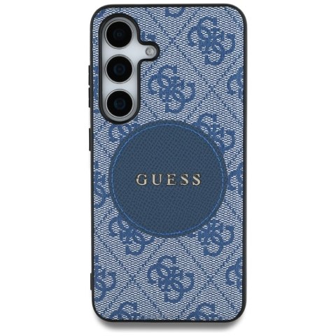 Etui Guess 4G Round Patch Classic Logo MagSafe do Samsung Galaxy S25+ niebieski