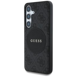 Etui Guess 4G Round Patch Classic Logo MagSafe do Samsung Galaxy S25 czarny