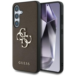 Etui Guess Grained Big 4G Logo Small Classic Logo do Samsung Galaxy S25+ brązowy