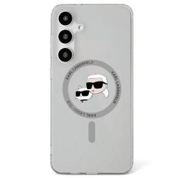 Etui Karl Lagerfeld Button Karl & Choupette Heads Printed Logo MagSafe Samsung Galaxy S25+ czarny