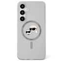 Etui Karl Lagerfeld Button Karl & Choupette Heads Printed Logo MagSafe do Samsung Galaxy S25 czarny