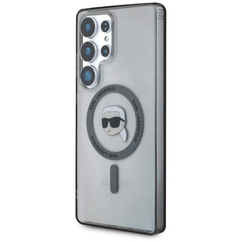 Etui Karl Lagerfeld Button Karl Head Printed Logo MagSafe do Samsung Galaxy S25 Ultra czarny