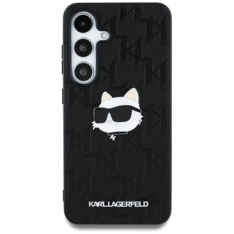 Etui Karl Lagerfeld Leather Monogram Pin Logo Choupette Head do Samsung Galaxy S25 czarny