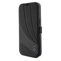 Mercedes MEBKP15L8ROLK iPhone 15 Pro 6.1" czarny/black bookcase Leather Wave Patern