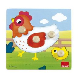 Puzzle dla dzieci Goula Hen Diset Kura Drewno (4 pcs)