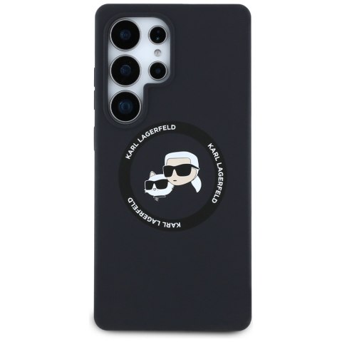 Etui Karl Lagerfeld Silicone Double Heads And Circle MagSafe do Samsung Galaxy S25 Ultra czarny