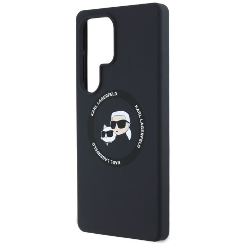 Etui Karl Lagerfeld Silicone Double Heads And Circle MagSafe do Samsung Galaxy S25 Ultra czarny