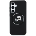 Etui Karl Lagerfeld Silicone Double Heads And Circle MagSafe do Samsung Galaxy S25 czarny
