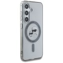 Etui Karl Lagerfeld Button Karl & Choupette Heads Printed Logo MagSafe do Samsung Galaxy S25 czarny