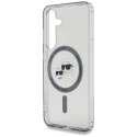 Etui Karl Lagerfeld Button Karl & Choupette Heads Printed Logo MagSafe do Samsung Galaxy S25 czarny