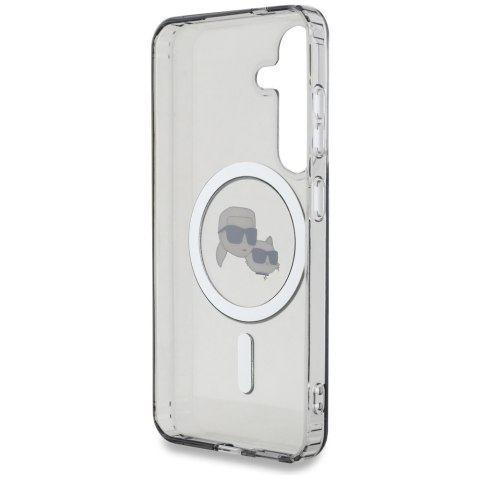 Etui Karl Lagerfeld Button Karl & Choupette Heads Printed Logo MagSafe do Samsung Galaxy S25 czarny