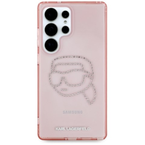 Etui Karl Lagerfeld Rhinestones K. Head Logo do Samsung Galaxy S25 Ultra różowy
