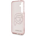 Etui Karl Lagerfeld Rhinestones K. Head Logo do Samsung Galaxy S25 różowy