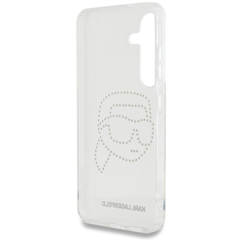 Etui Karl Lagerfeld Rhinestones Karl Head Logo do Samsung Galaxy S25 przezroczysty