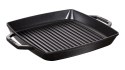 Patelnia żeliwna STAUB 40511-783-0 kwadratowa grillowa z dwoma uchwytami 33cm czarny