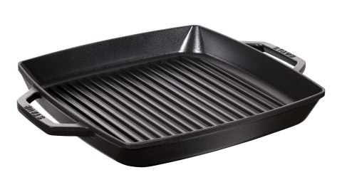 Patelnia żeliwna STAUB 40511-783-0 kwadratowa grillowa z dwoma uchwytami 33cm czarny