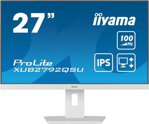 Iiyama ProLite XUB2792QSU-W6 monitor komputerowy 68,6 cm (27") 2560 x 1440 px Wide Quad HD LED Biały