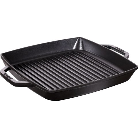 Patelnia żeliwna STAUB 40511-783-0 kwadratowa grillowa z dwoma uchwytami 33cm czarny