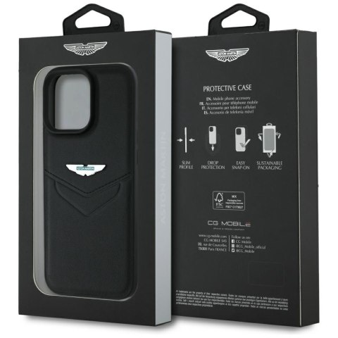 Etui Aston Martin HC Leather Victory Design do iPhone 16 Pro czarny