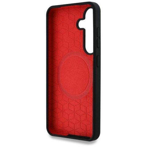 Etui BMW Silicone Middle Tricolor Stripes MagSafe do Samsung Galaxy S25 czarny