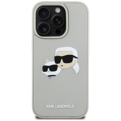 Etui Karl Lagerfeld HC 3D Rubber Double Heads do iPhone 16 Pro Max beżowy