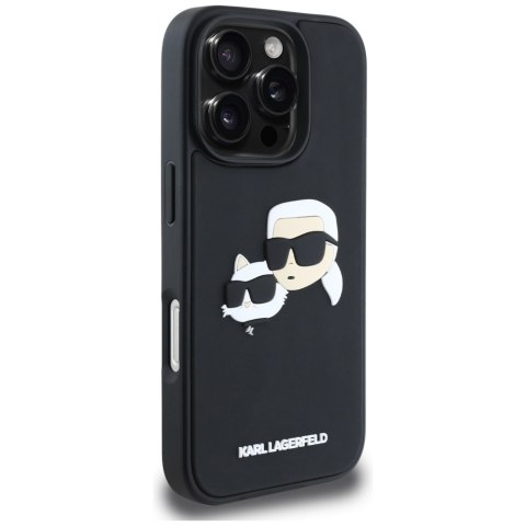 Etui Karl Lagerfeld HC 3D Rubber Double Heads do iPhone 16 Pro Max czarny